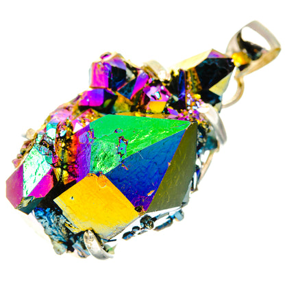 Titanium Sunshine Druzy Pendants handcrafted by Ana Silver Co - PD32875 - Photo 2