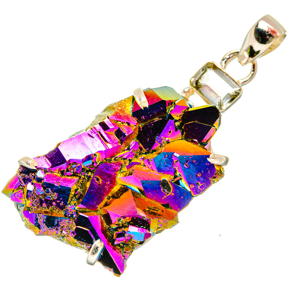 Titanium Sunshine Druzy Pendants handcrafted by Ana Silver Co - PD32878 - Photo 2