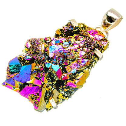 Titanium Sunshine Druzy Pendants handcrafted by Ana Silver Co - PD32879 - Photo 2