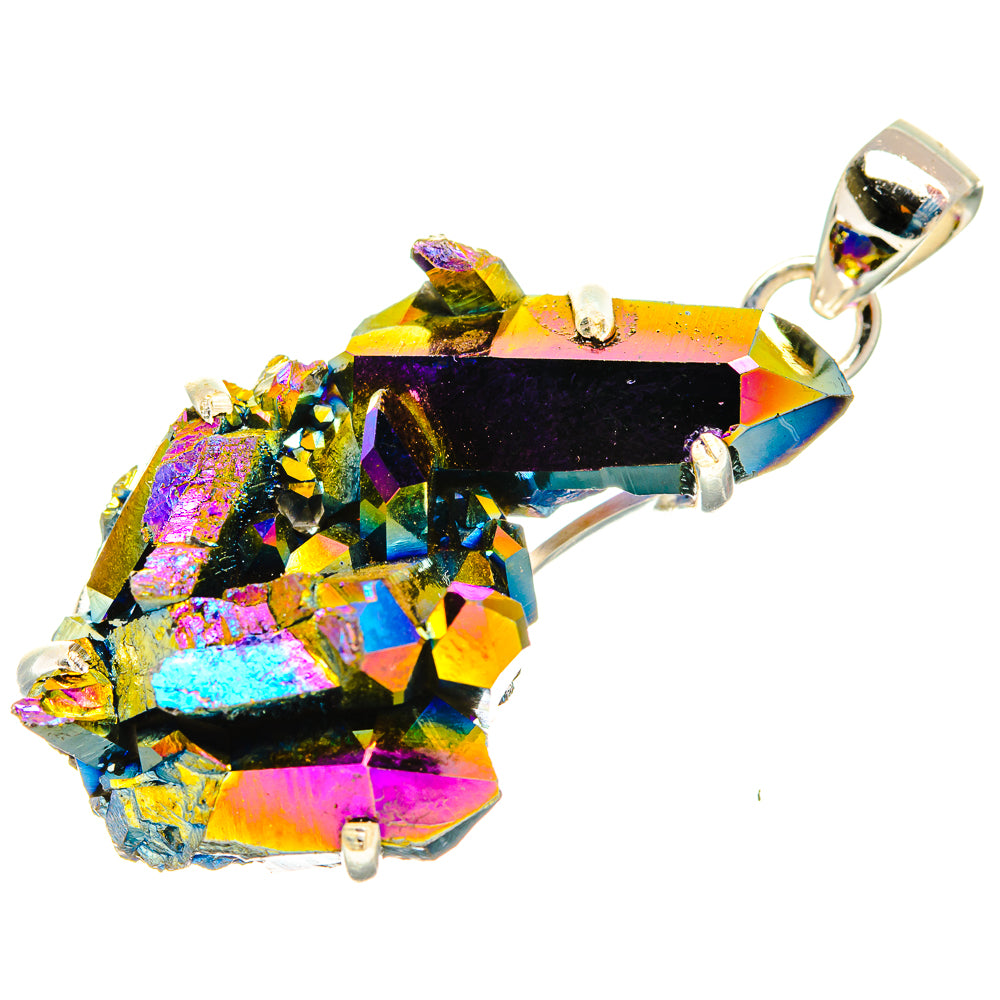 Titanium Sunshine Druzy Pendants handcrafted by Ana Silver Co - PD32881 - Photo 2