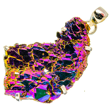 Titanium Sunshine Druzy Pendants handcrafted by Ana Silver Co - PD32883 - Photo 2