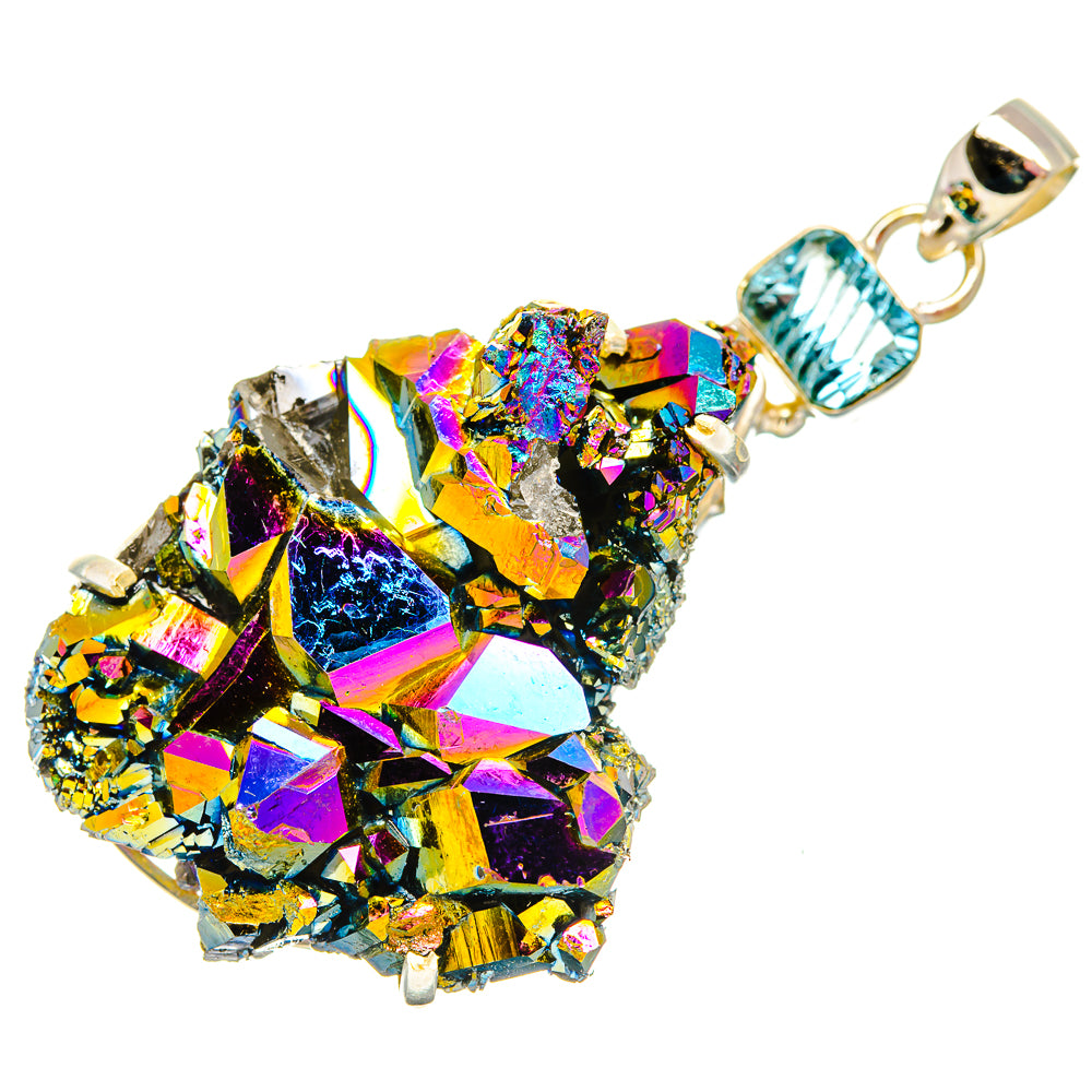 Titanium Sunshine Druzy Pendants handcrafted by Ana Silver Co - PD32885 - Photo 2