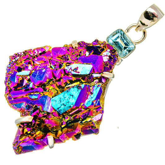 Titanium Sunshine Druzy Pendants handcrafted by Ana Silver Co - PD32888 - Photo 2