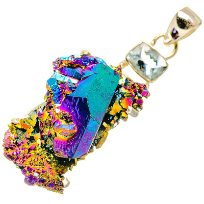Titanium Sunshine Druzy Pendants handcrafted by Ana Silver Co - PD32891 - Photo 2