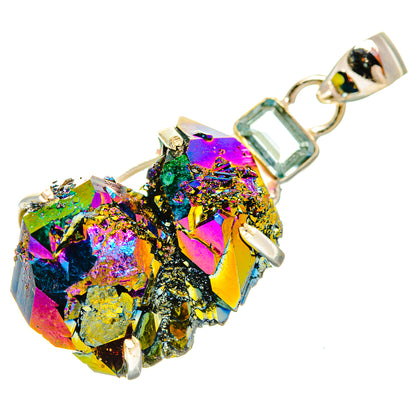 Titanium Sunshine Druzy Pendants handcrafted by Ana Silver Co - PD32894 - Photo 2