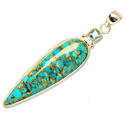 Blue Copper Composite Turquoise Pendants handcrafted by Ana Silver Co - PD32900 - Photo 2