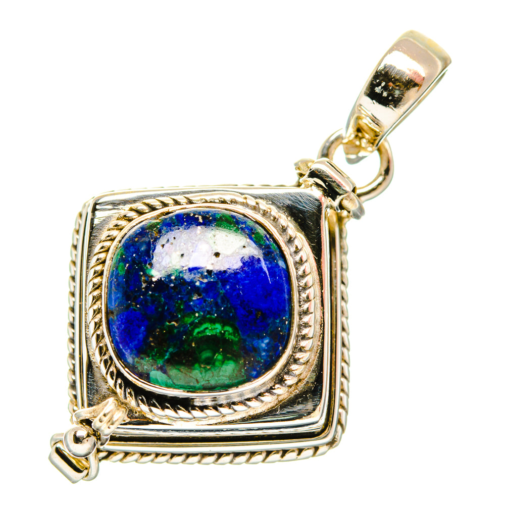 Lapis lazuli pendant in 925 sterling silver with oval blue gemstone and decorative frame