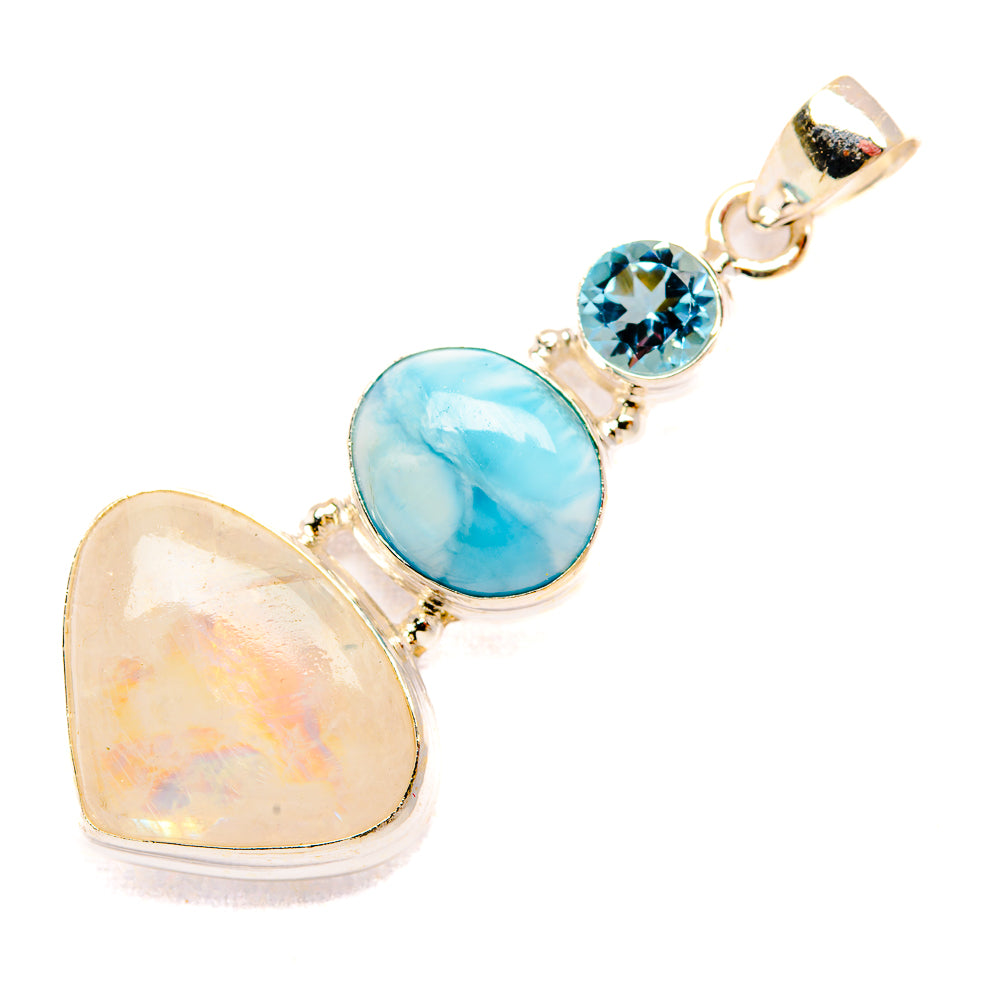 Rainbow Moonstone Pendants handcrafted by Ana Silver Co - PD32952 - Photo 2
