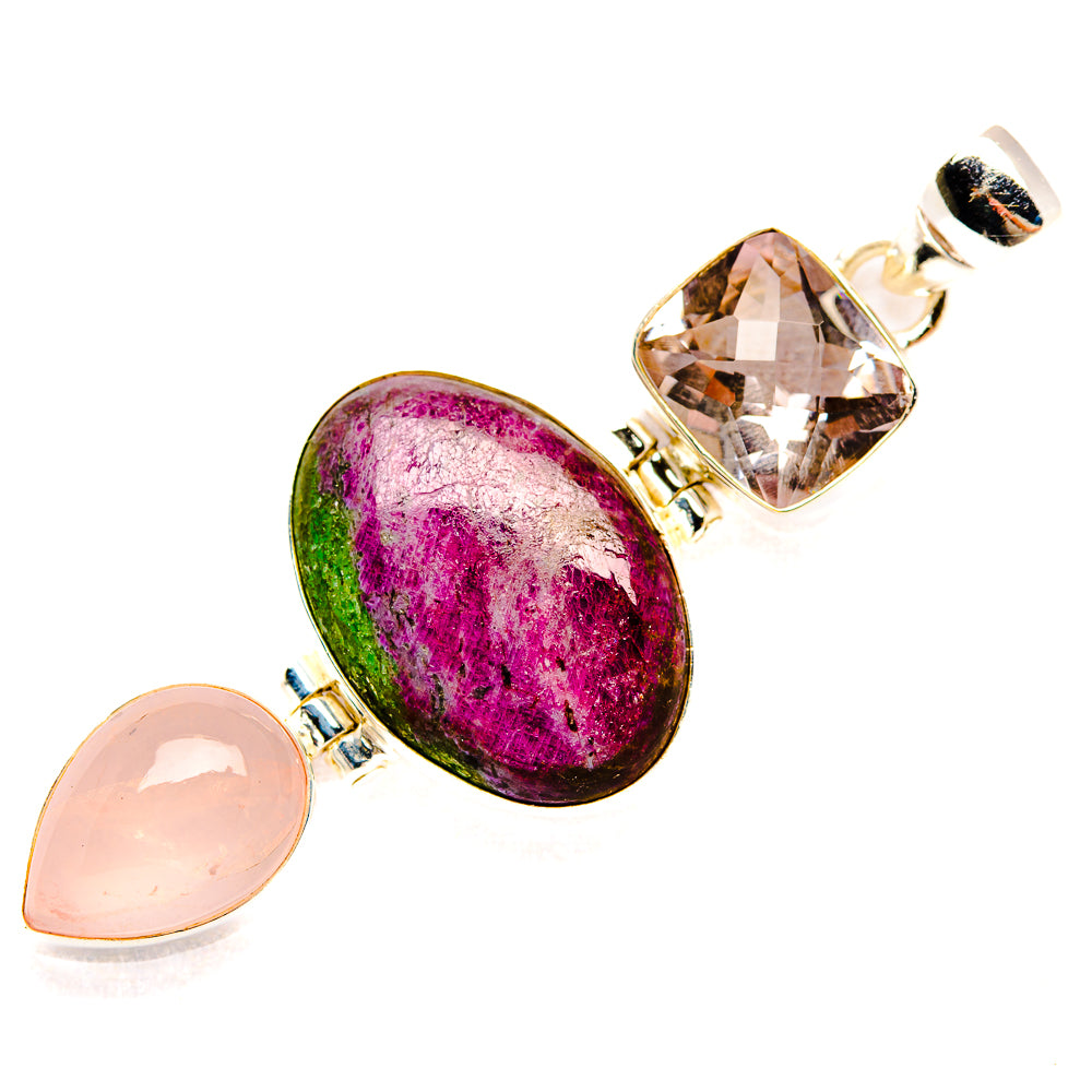 Ruby Zoisite Pendants handcrafted by Ana Silver Co - PD32982 - Photo 2