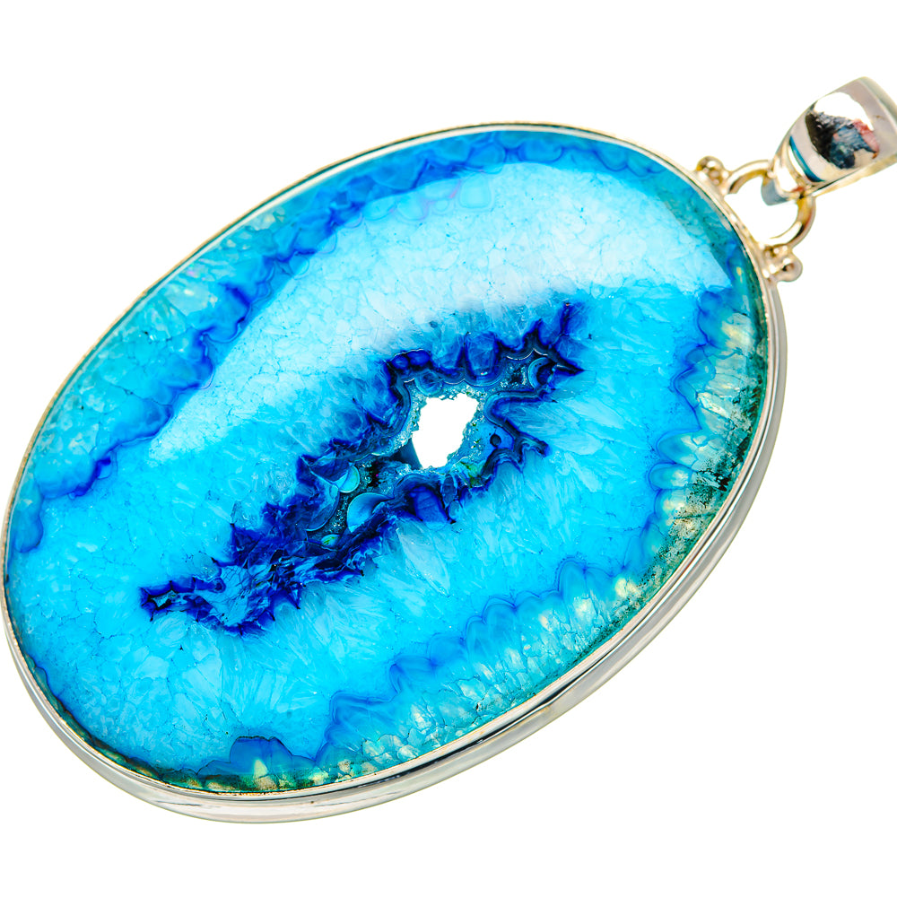 Blue Geode Slice Pendants handcrafted by Ana Silver Co - PD33002 - Photo 2