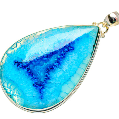 Blue Geode Slice Pendants handcrafted by Ana Silver Co - PD33003 - Photo 2