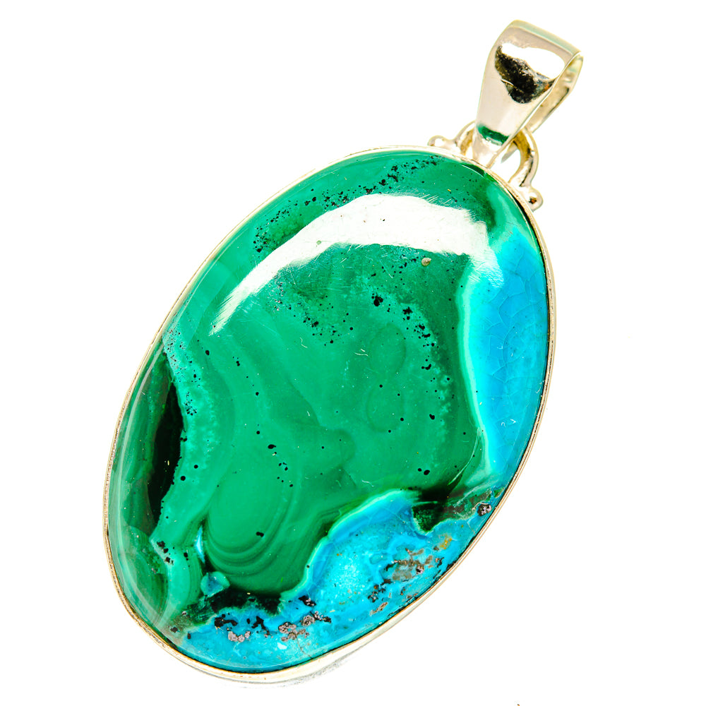 Malachite In Chrysocolla Pendants handcrafted by Ana Silver Co - PD3306