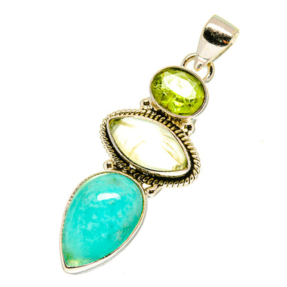 Peruvian Amazonite Pendants handcrafted by Ana Silver Co - PD3307