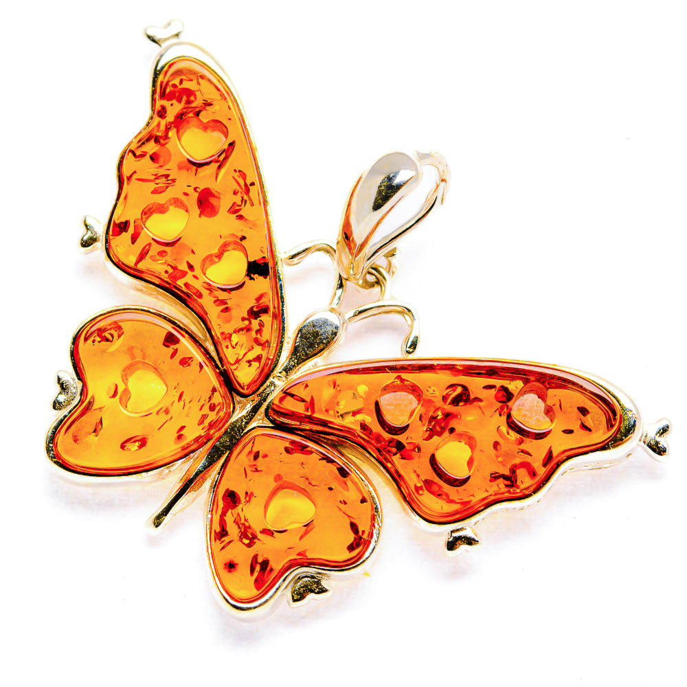 Baltic Amber Butterfly Pendants handcrafted by Ana Silver Co - PD33071 - Photo 2