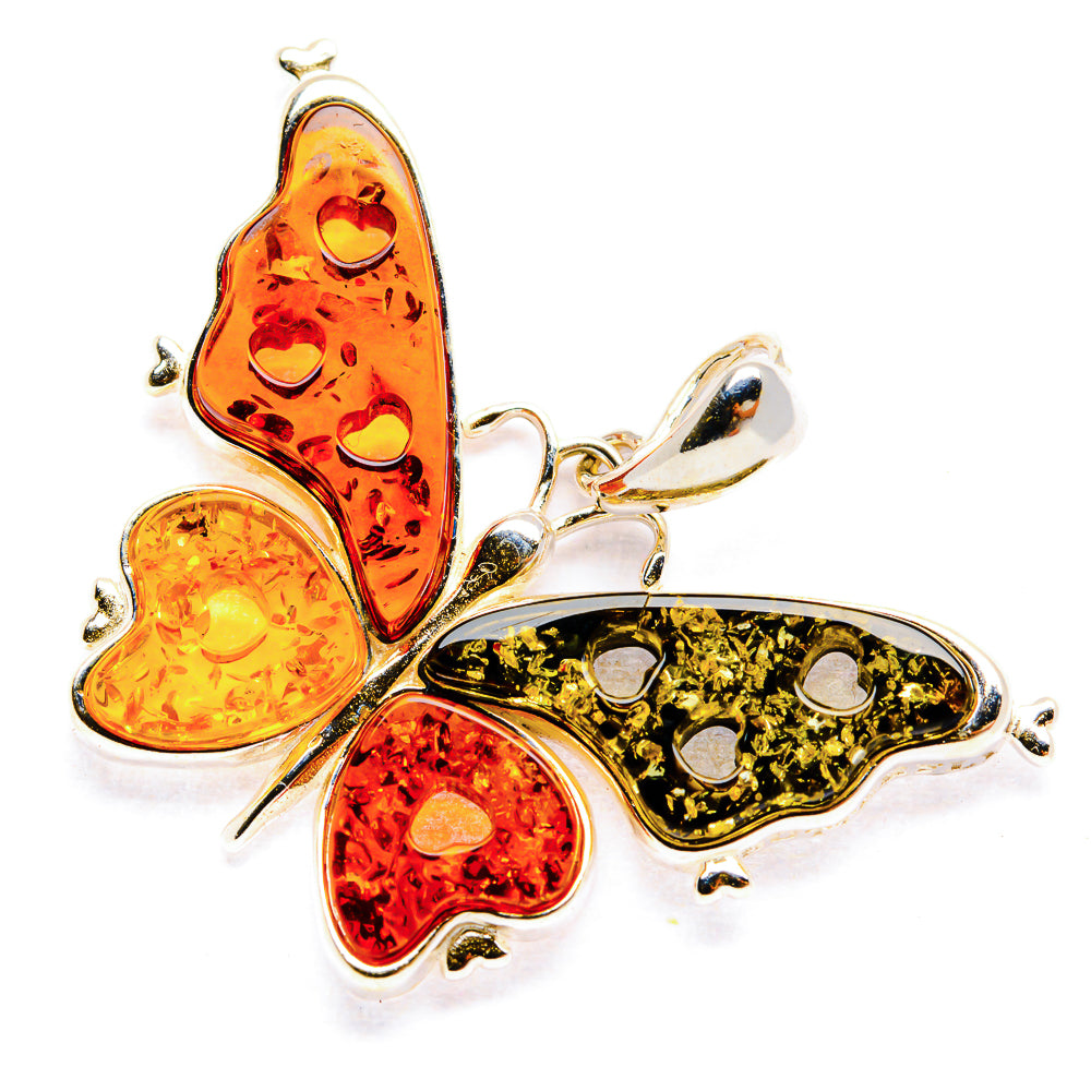 Baltic Amber Butterfly Pendants handcrafted by Ana Silver Co - PD33072 - Photo 2