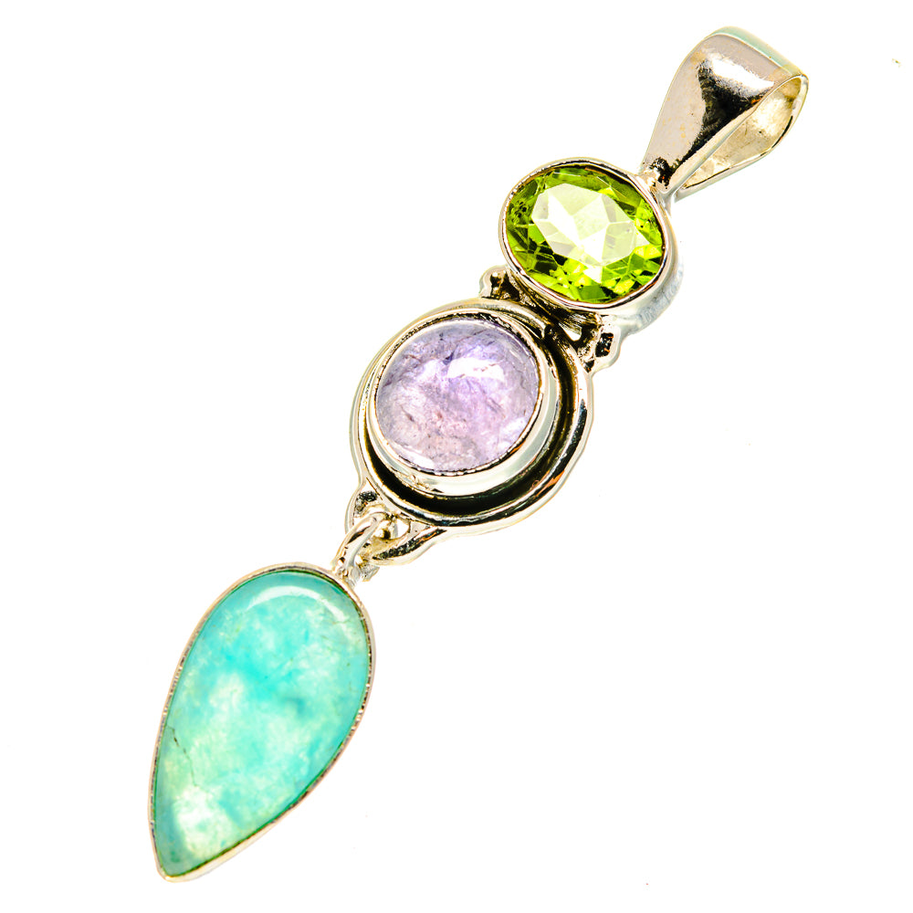 Peruvian Amazonite Pendants handcrafted by Ana Silver Co - PD3308