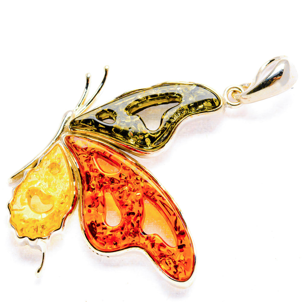 Baltic Amber Butterfly Pendants handcrafted by Ana Silver Co - PD33082 - Photo 2
