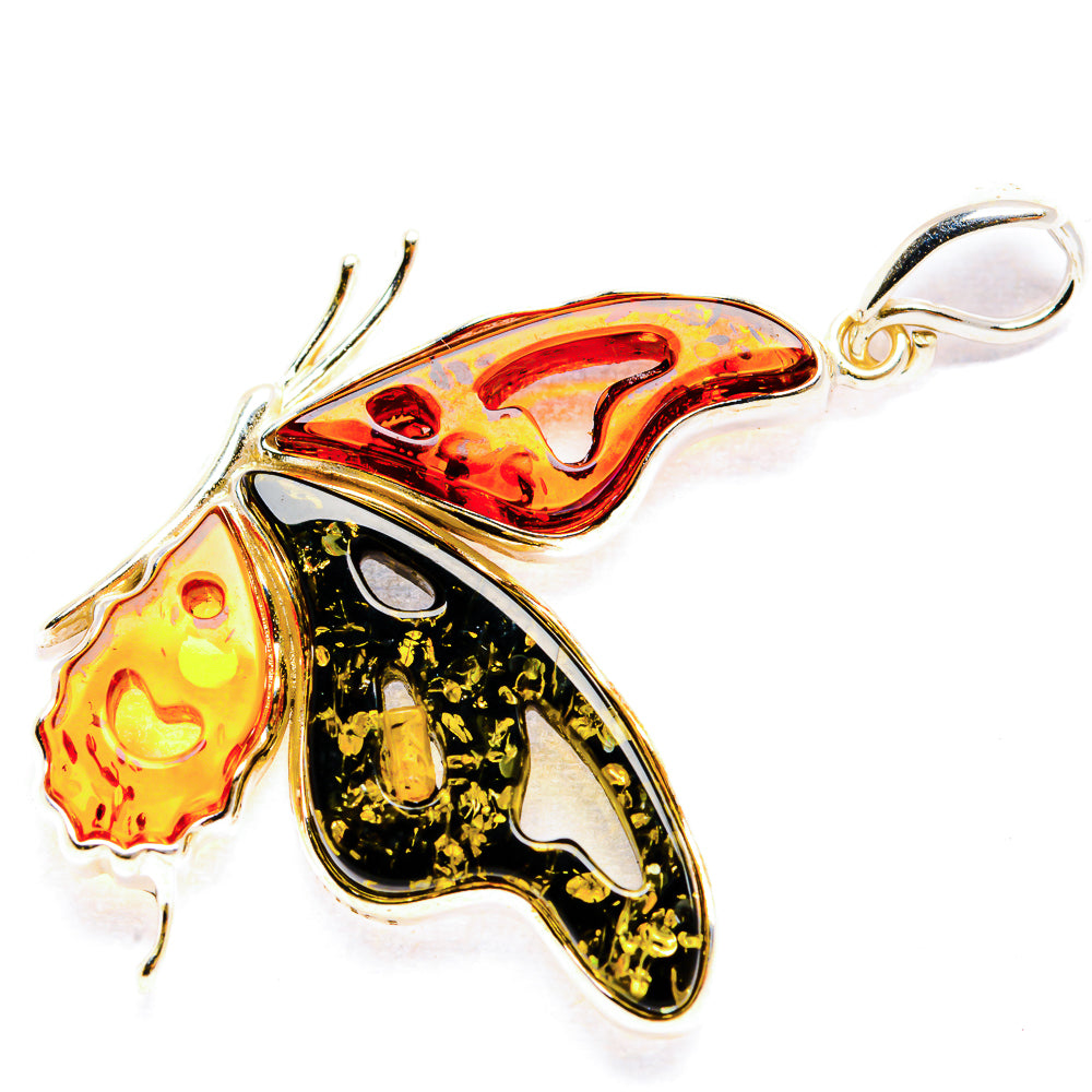 Baltic Amber Butterfly Pendants handcrafted by Ana Silver Co - PD33083 - Photo 2