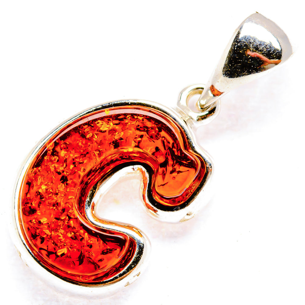 Baltic Amber Letter C Pendants handcrafted by Ana Silver Co - PD33090 - Photo 2