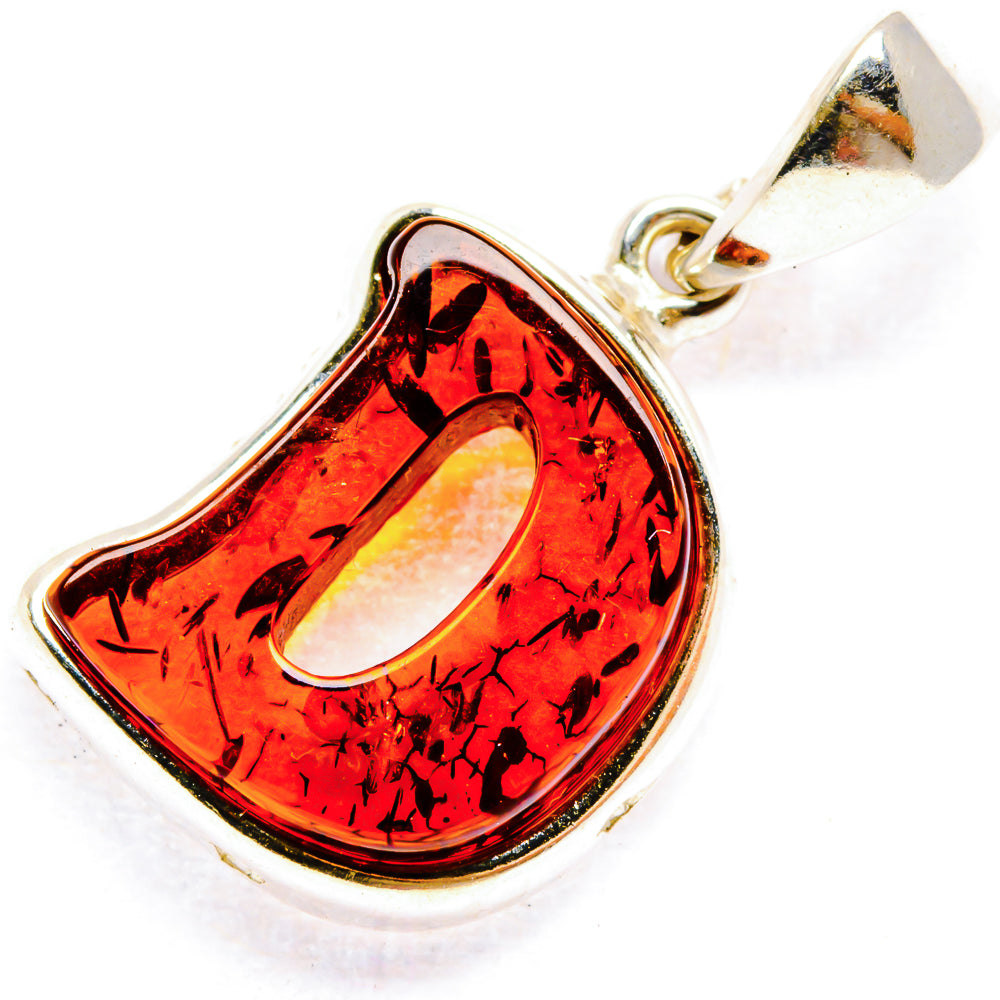 Baltic Amber Letter D Pendants handcrafted by Ana Silver Co - PD33091 - Photo 2