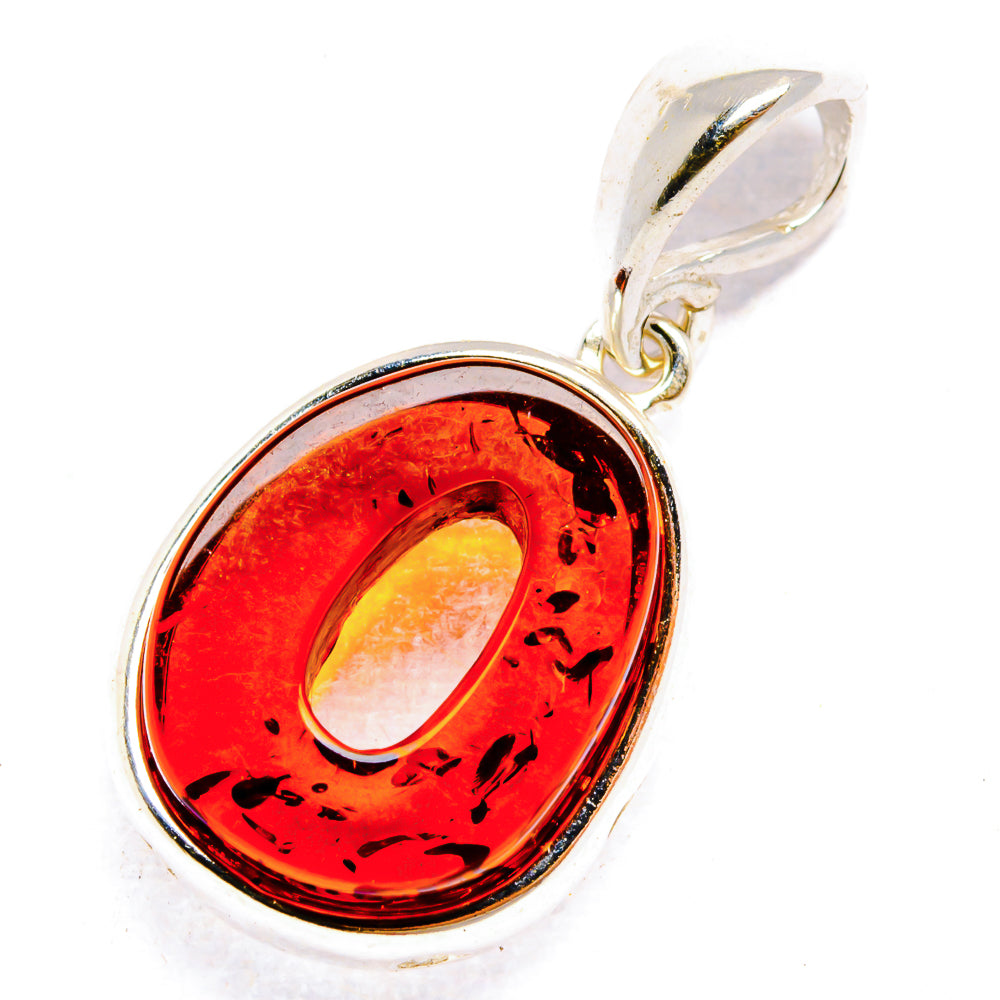 Baltic Amber Letter O Pendant 1" (925 Sterling Silver) PD33102 Ana