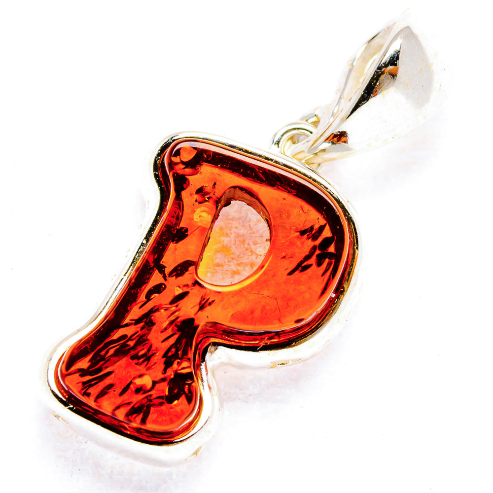 Baltic Amber Letter P Pendants handcrafted by Ana Silver Co - PD33103 - Photo 2
