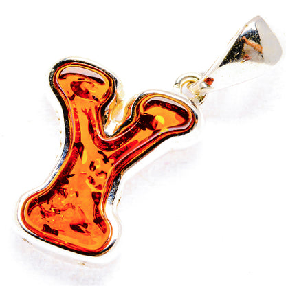 Baltic Amber Letter Y Pendants handcrafted by Ana Silver Co - PD33110 - Photo 2
