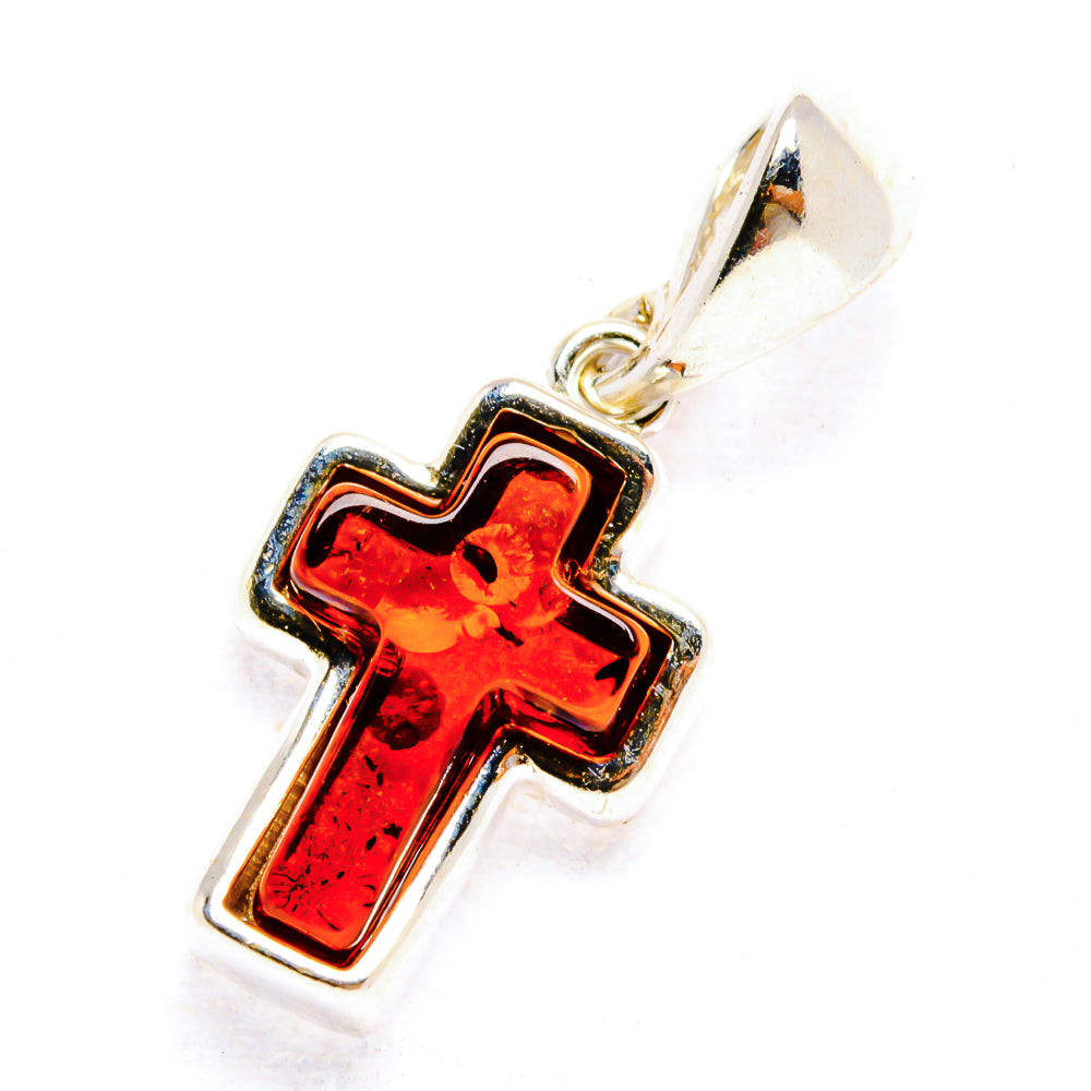 Baltic Amber Cross Pendants handcrafted by Ana Silver Co - PD33114 - Photo 2