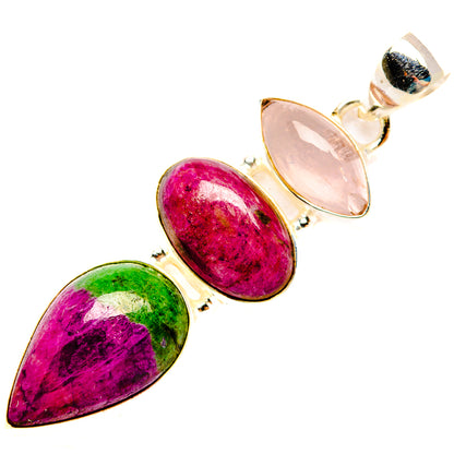 Ruby Zoisite Pendants handcrafted by Ana Silver Co - PD33121 - Photo 2