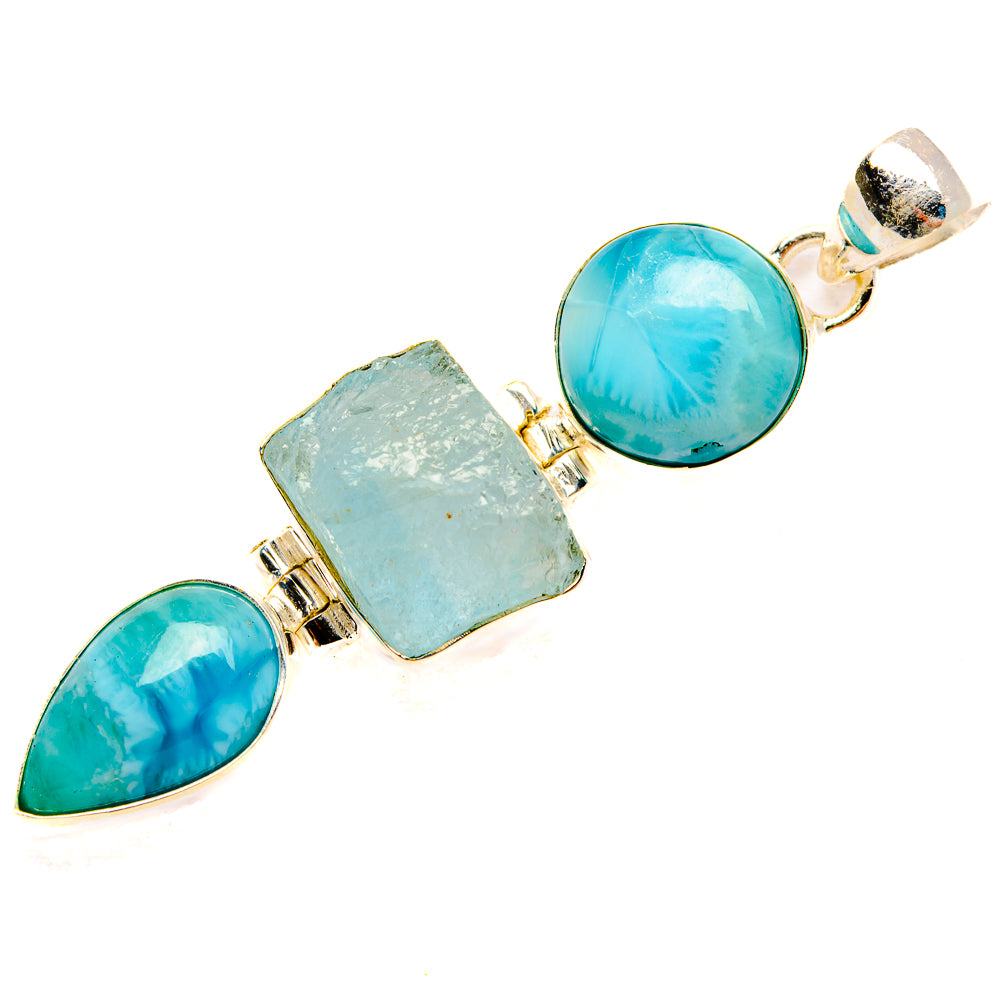 Aquamarine Pendants handcrafted by Ana Silver Co - PD33124 - Photo 2