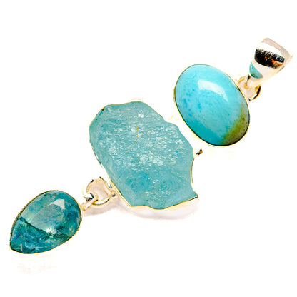 Aquamarine Pendants handcrafted by Ana Silver Co - PD33154 - Photo 2