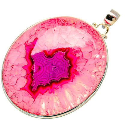 Pink Agate Window Druzy Pendants handcrafted by Ana Silver Co - PD33239 - Photo 2