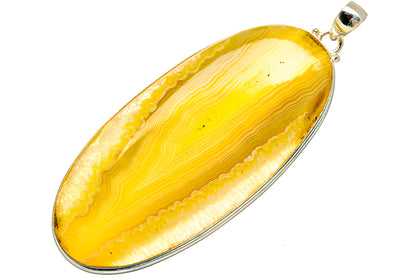 Yellow Agate Window Druzy Pendants handcrafted by Ana Silver Co - PD33247 - Photo 2