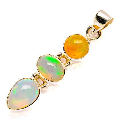 Ethiopian Opal Pendants handcrafted by Ana Silver Co - PD33290 - Photo 2