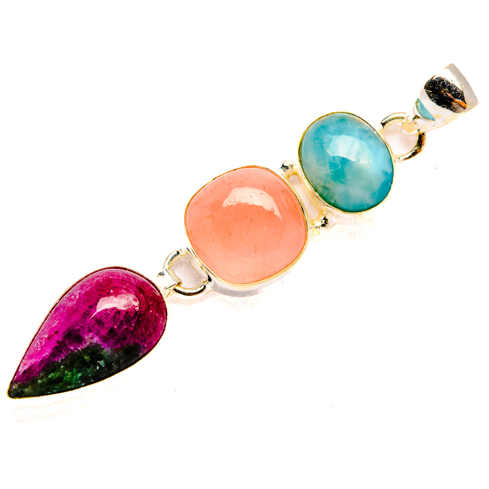 Ruby Zoisite Pendants handcrafted by Ana Silver Co - PD33294 - Photo 2