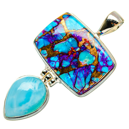 Purple Copper Composite Turquoise Pendants handcrafted by Ana Silver Co - PD33385 - Photo 2