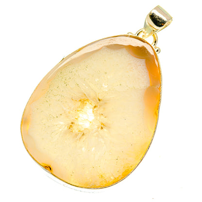 White Geode Slice Pendants handcrafted by Ana Silver Co - PD3339
