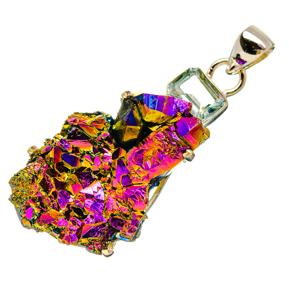 Titanium Sunshine Druzy Pendants handcrafted by Ana Silver Co - PD33392 - Photo 2