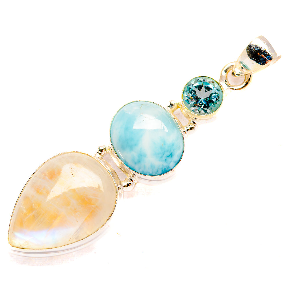 Rainbow Moonstone Pendants handcrafted by Ana Silver Co - PD33409 - Photo 2