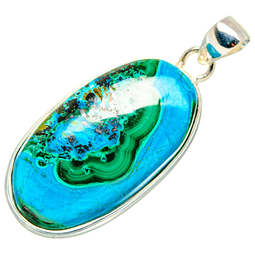 Malachite In Chrysocolla Pendants handcrafted by Ana Silver Co - PD33514 - Photo 2