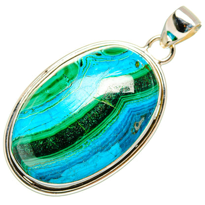 Malachite In Chrysocolla Pendants handcrafted by Ana Silver Co - PD33515 - Photo 2