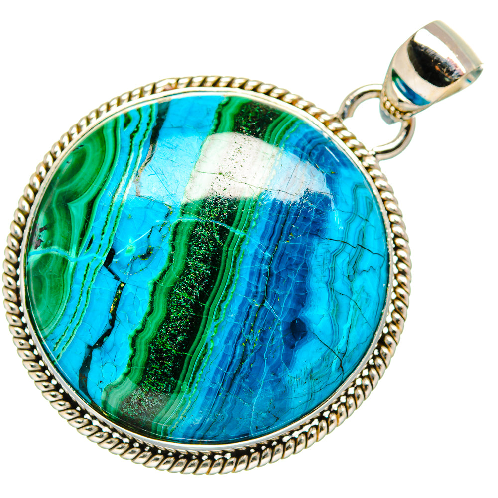 Malachite In Chrysocolla Pendants handcrafted by Ana Silver Co - PD33520 - Photo 2