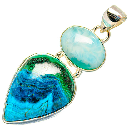 Malachite In Chrysocolla Pendants handcrafted by Ana Silver Co - PD33524 - Photo 2