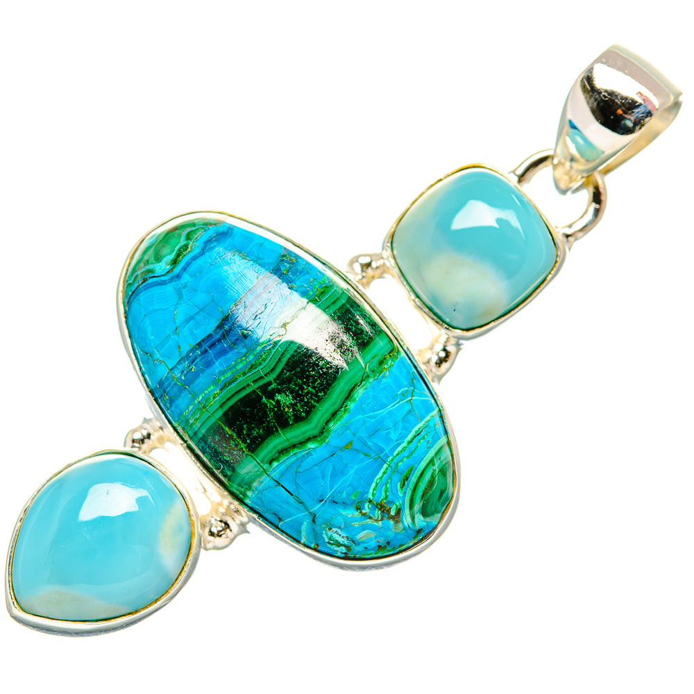 Malachite In Chrysocolla Pendants handcrafted by Ana Silver Co - PD33526 - Photo 2