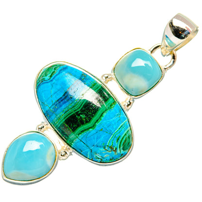 Malachite In Chrysocolla Pendants handcrafted by Ana Silver Co - PD33526 - Photo 2