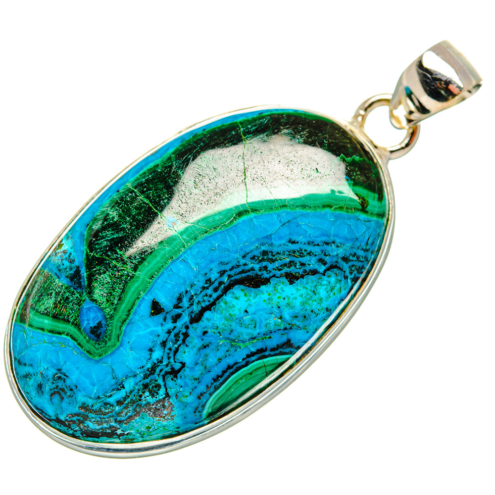 Malachite In Chrysocolla Pendants handcrafted by Ana Silver Co - PD33539 - Photo 2