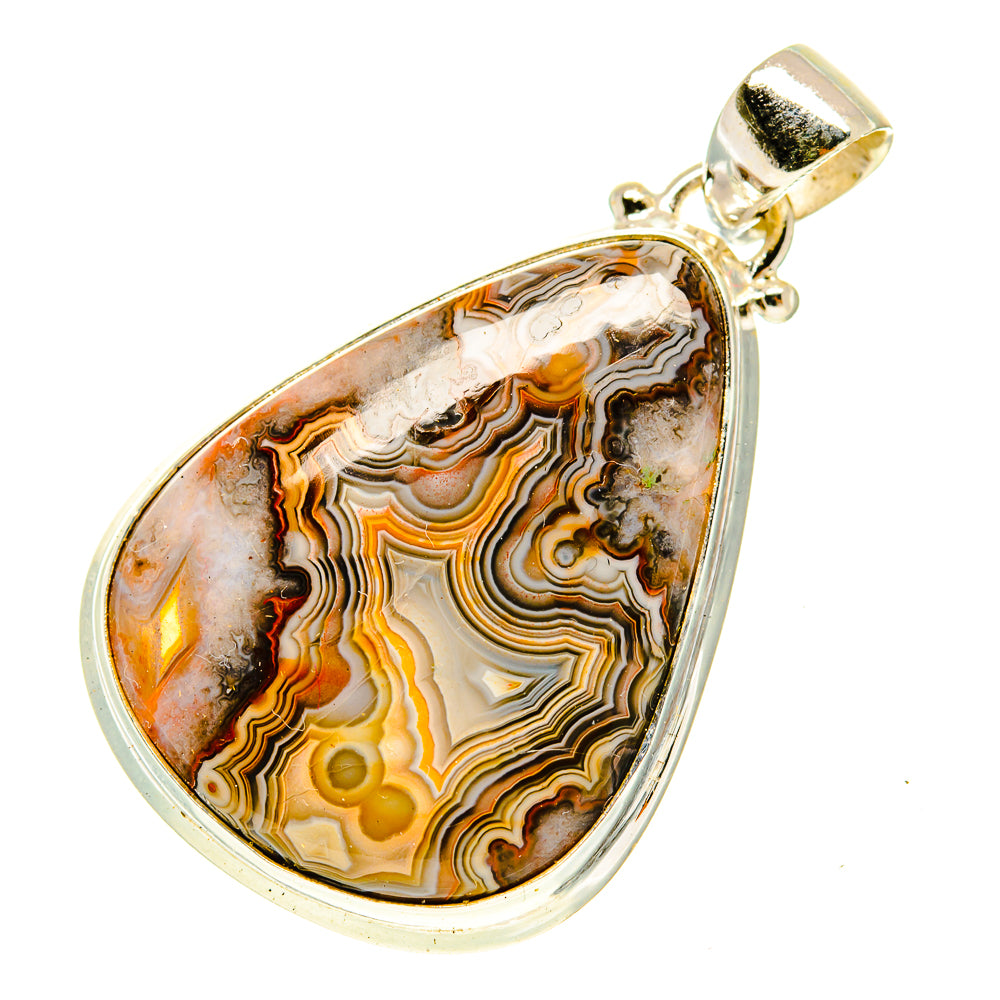 Crazy Lace Agate Pendants handcrafted by Ana Silver Co - PD3354