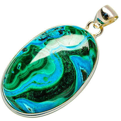 Malachite In Chrysocolla Pendants handcrafted by Ana Silver Co - PD33540 - Photo 2