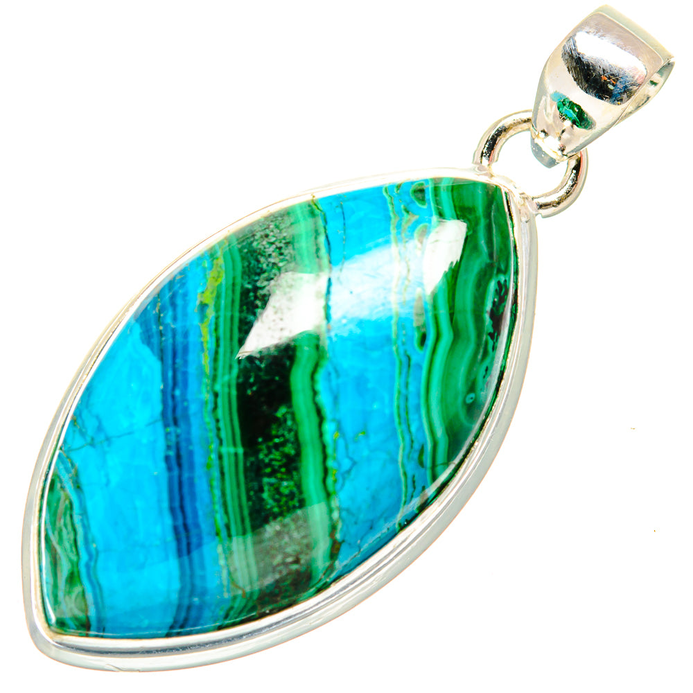 Malachite In Chrysocolla Pendants handcrafted by Ana Silver Co - PD33553 - Photo 2