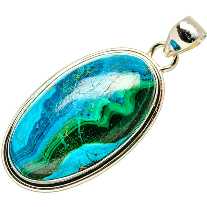 Malachite In Chrysocolla Pendants handcrafted by Ana Silver Co - PD33559 - Photo 2